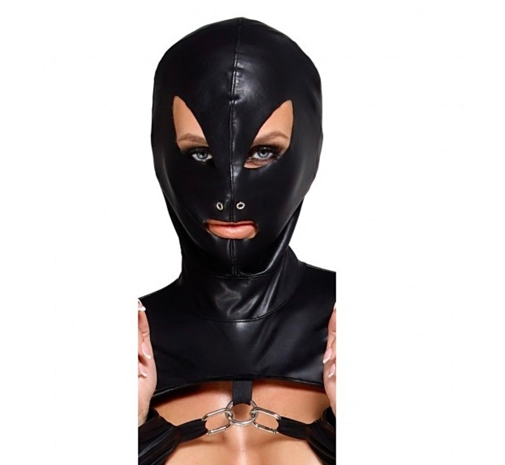 Conjunto Bondage Bad Kitty de 3 Piezas - Top con Máscara y String Crotchless