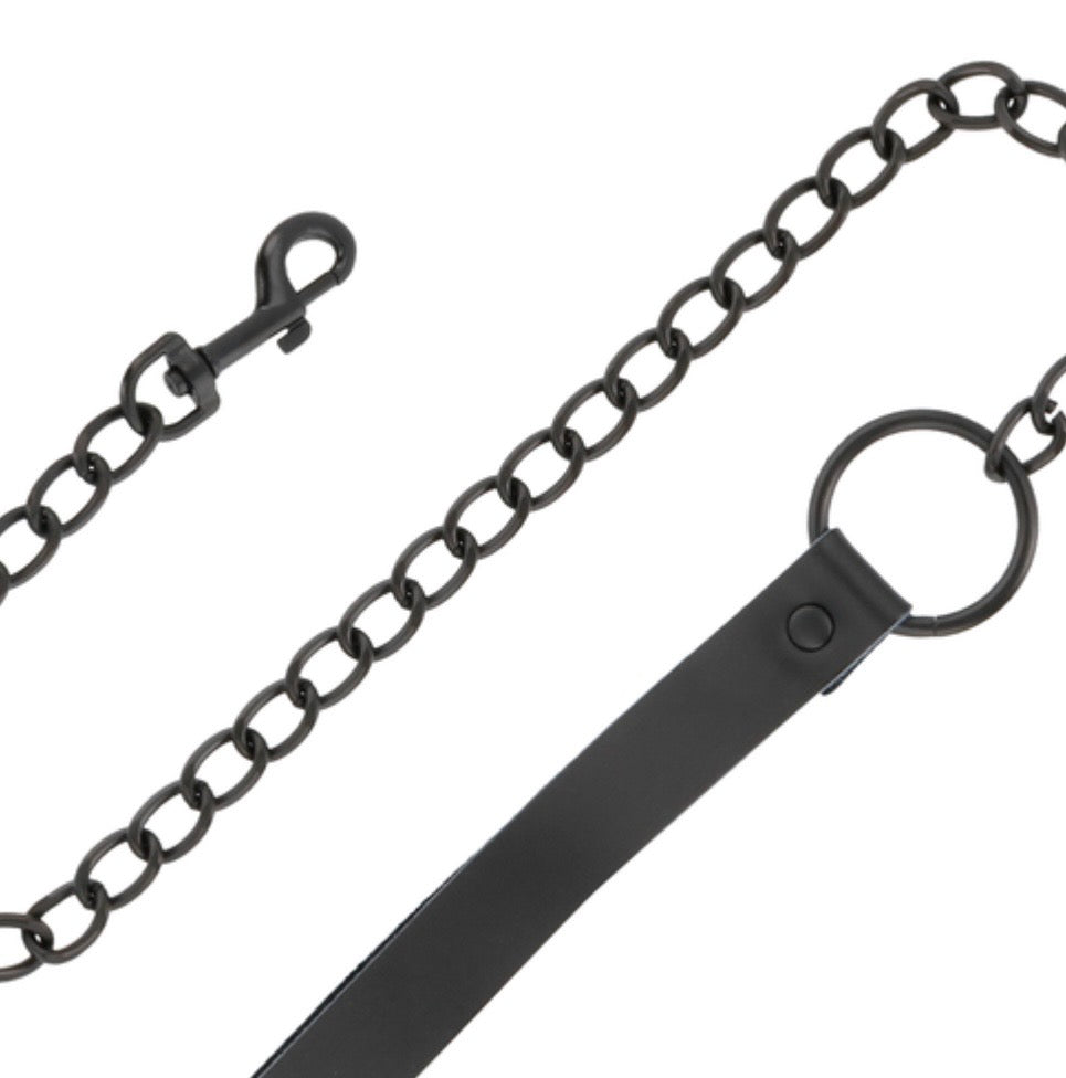 Conjunto Darkenes- Collar, esposas y tobilleras de cuero