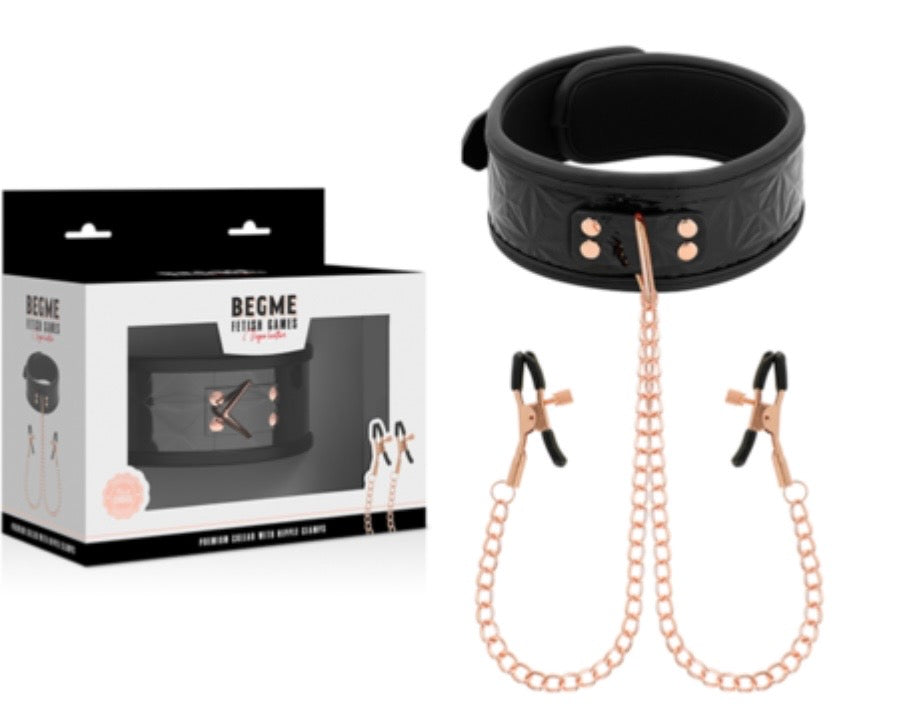BEGME - Collar Bondage con pinzas pezones
