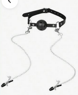 KINK - Mordaza bondage con clips pezones