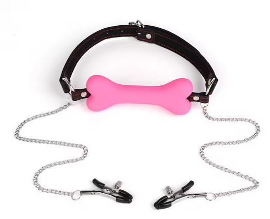 Mordaza hueso con pinzas pezones