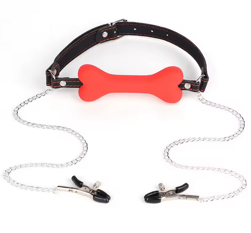 Mordaza hueso con pinzas pezones