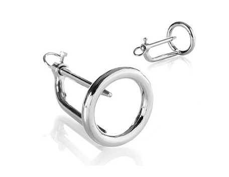 Anillo Metálico para Glande con Plug Uretral - Acero Quirúrgico BDSM