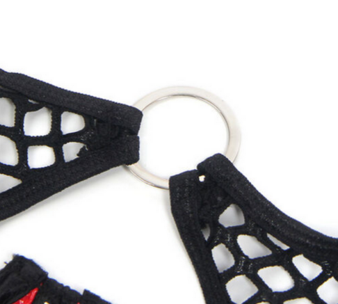 Conjunto Subblime Rojo con Cremallera - Charol y Malla Sexy