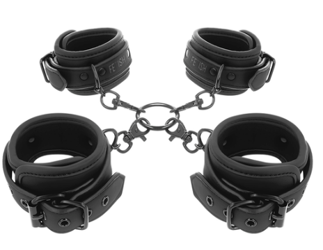 FETISH: Set esposas y tobilleras de neopreno