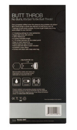 Vibrador Anal Butt Throb - 7 Niveles de Placer Sumergible