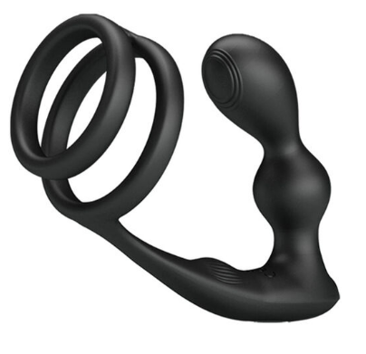 Anillo para el Pene con Plug Anal - 12 vibraciones