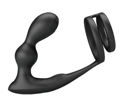 Anillo para el Pene con Plug Anal - 12 vibraciones