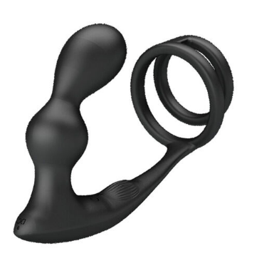 Anillo para el Pene con Plug Anal - 12 vibraciones