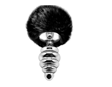 Plug Anal de Metal Espiral con Pompón