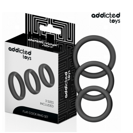 Set 3 Anillos Planos para Pene Addicted Toys