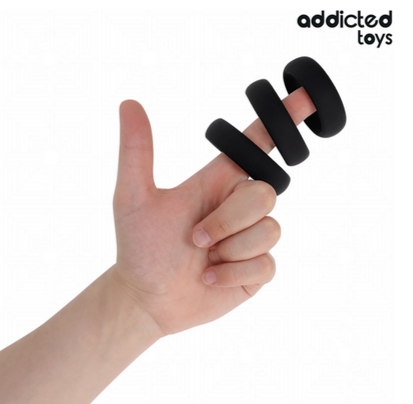 Set 3 Anillos Planos para Pene Addicted Toys