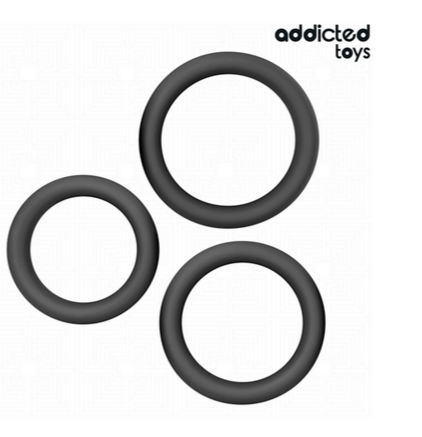Set 3 Anillos Planos para Pene Addicted Toys