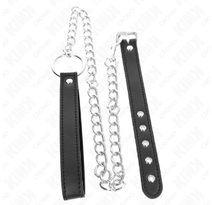 KINK - Anillo de Pene Premium con Cadena Metálica y Correa de Cuero