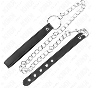 KINK - Anillo de Pene Premium con Cadena Metálica y Correa de Cuero