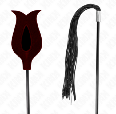 KINK - Látigo de Borla de Silicona con Forma de Rosa