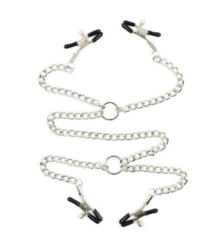 Pinzas para Pezones Metálicas 4 Piezas con Dos Anillas - Ohmama Fetish