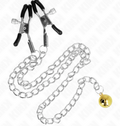 Pinza para Pezones Plateada con Cascabel Dorado 30cm - Alta Calidad