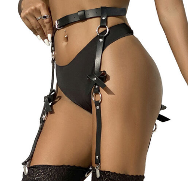 Arnés de Pierna con Cadenas Subblime - Cuero Negro