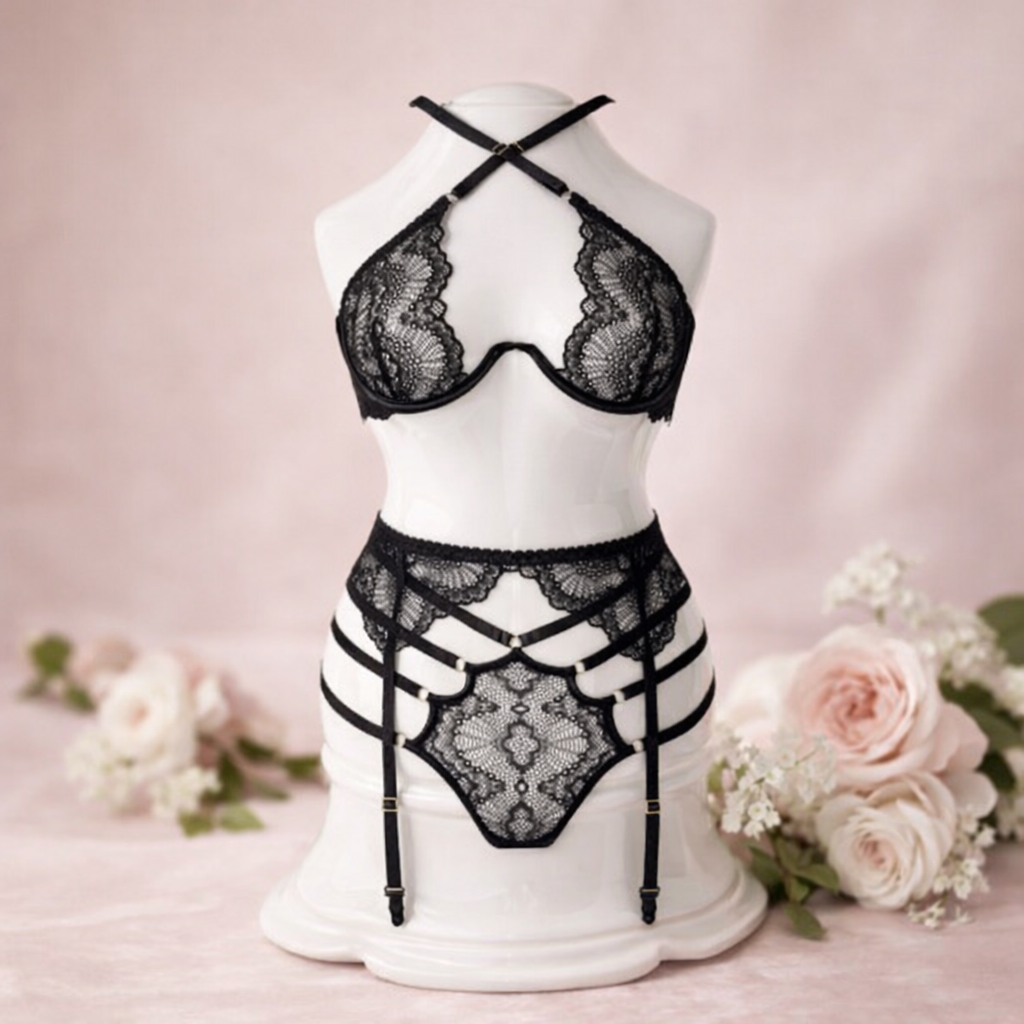 Conjunto Beauty Night Fashion Natasha Negro de 2 Piezas