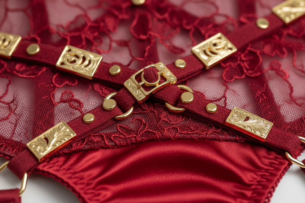 Detalle apliques dorados