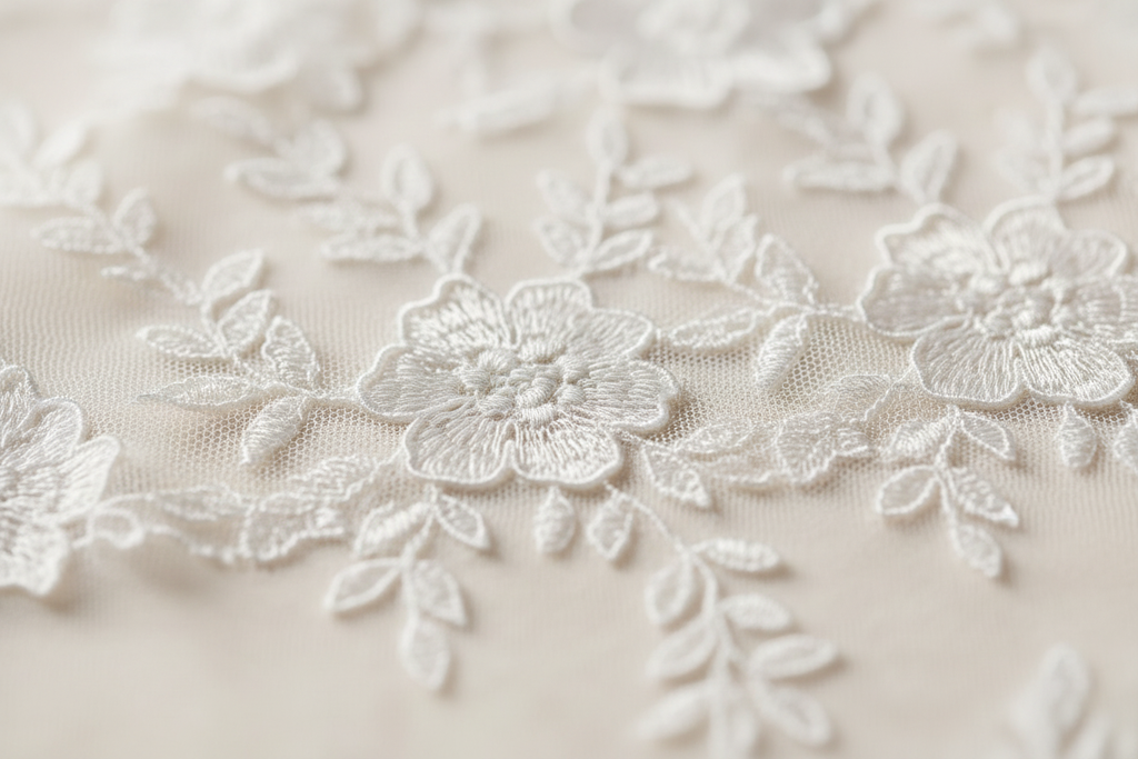 Detalle encaje blanco