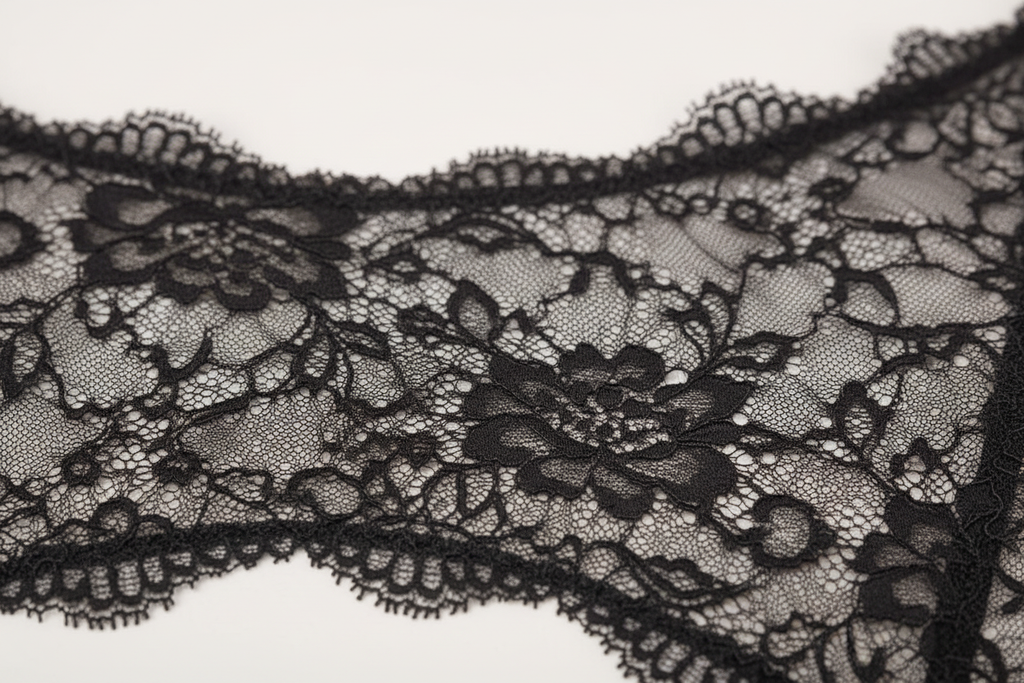 Detalle encaje negro floral
