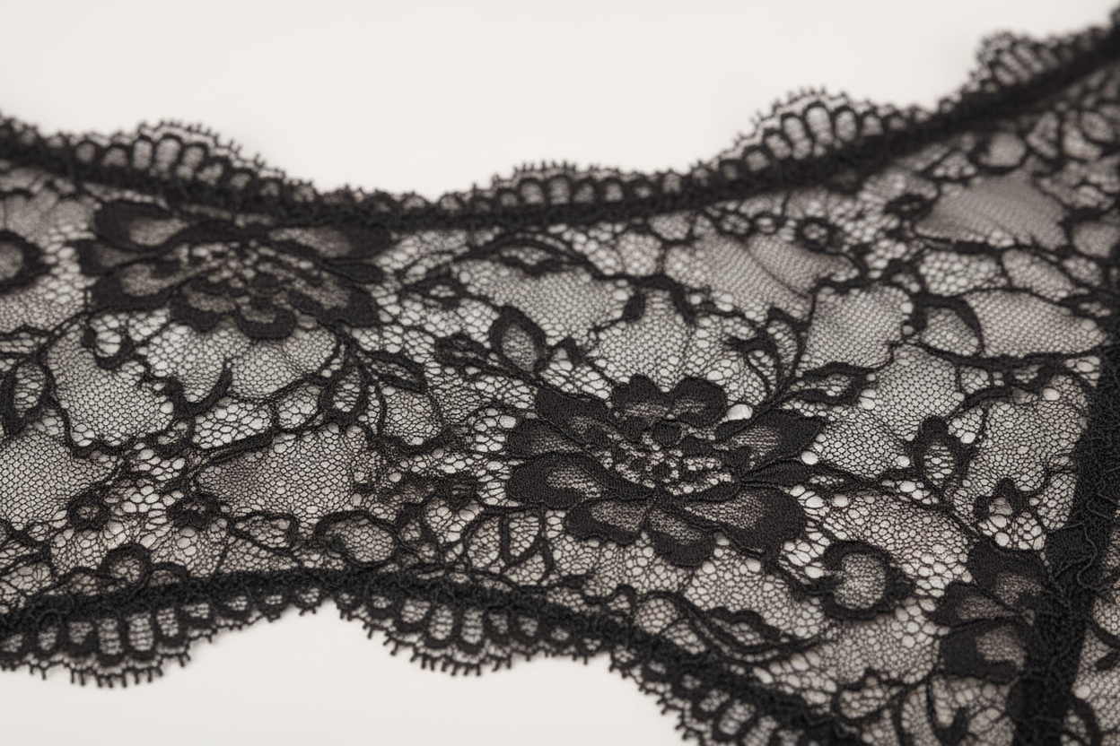 Detalle encaje negro floral
