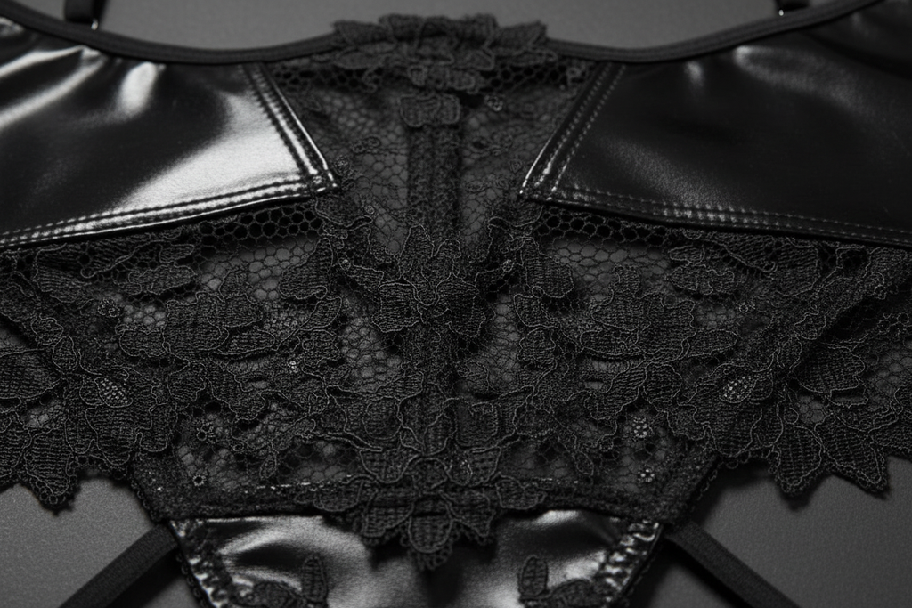 Detalle encaje y wetlook