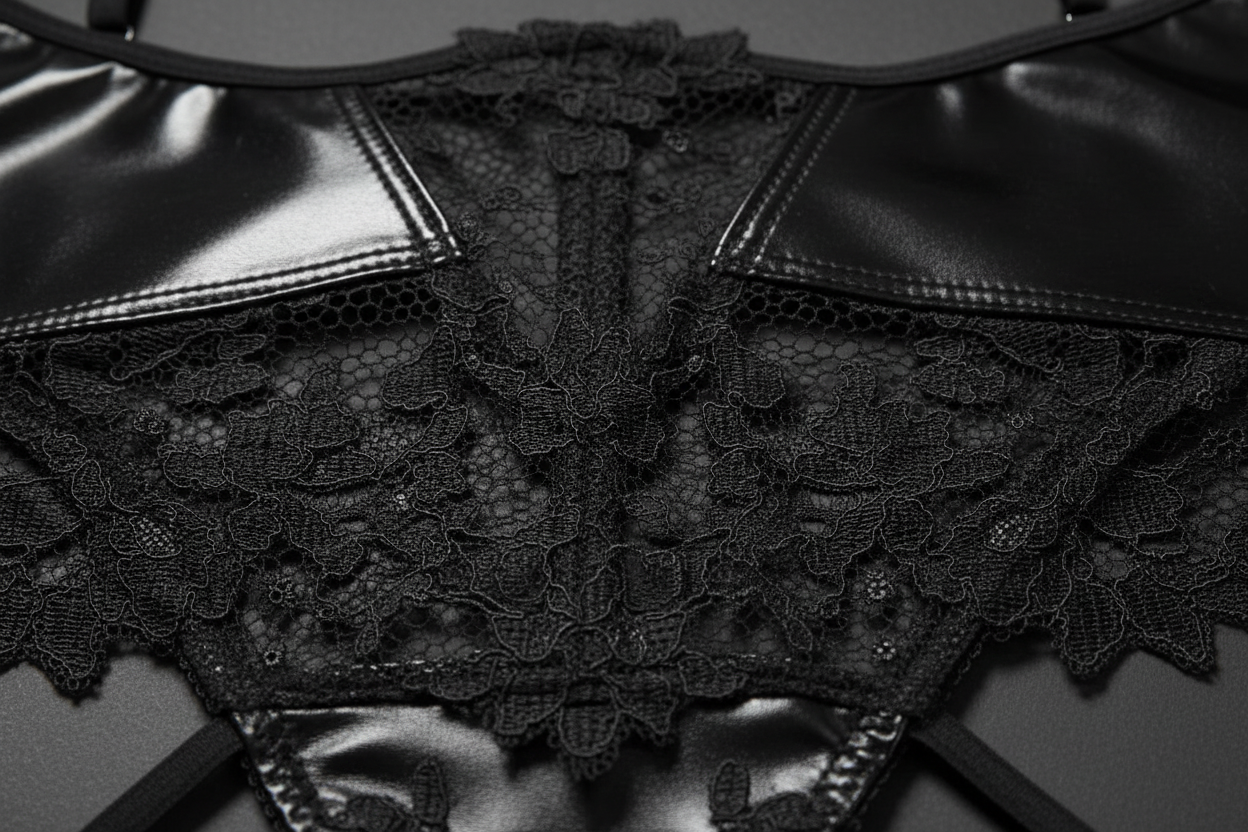 Detalle encaje y wetlook
