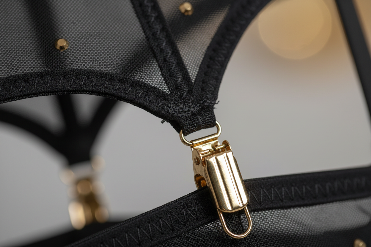 Detalle liguero clips negro