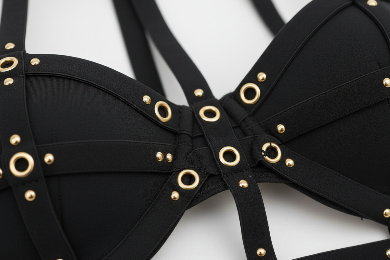 Detalle ojales y cage negro