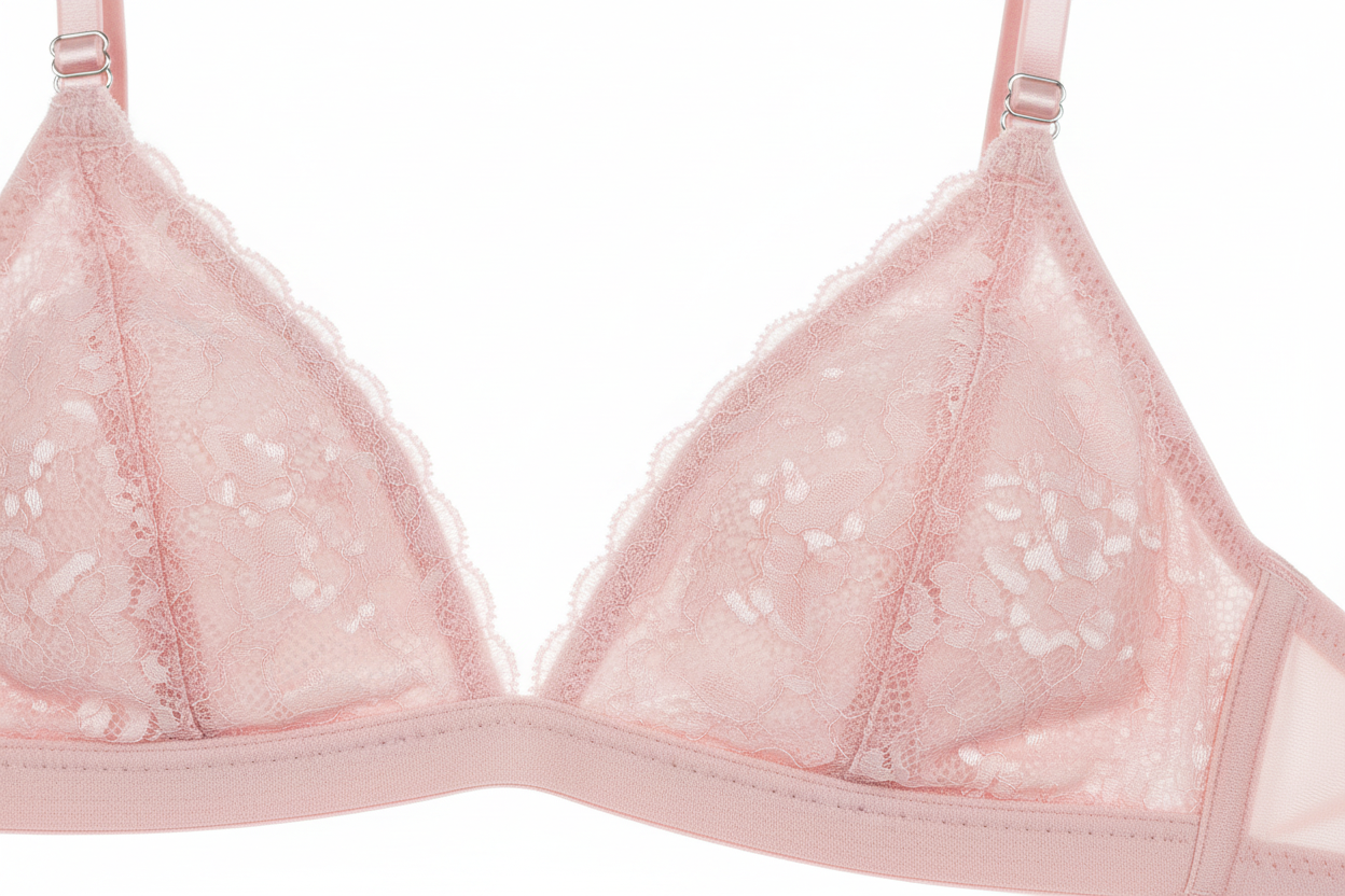 Detalle sujetador triangular rosa