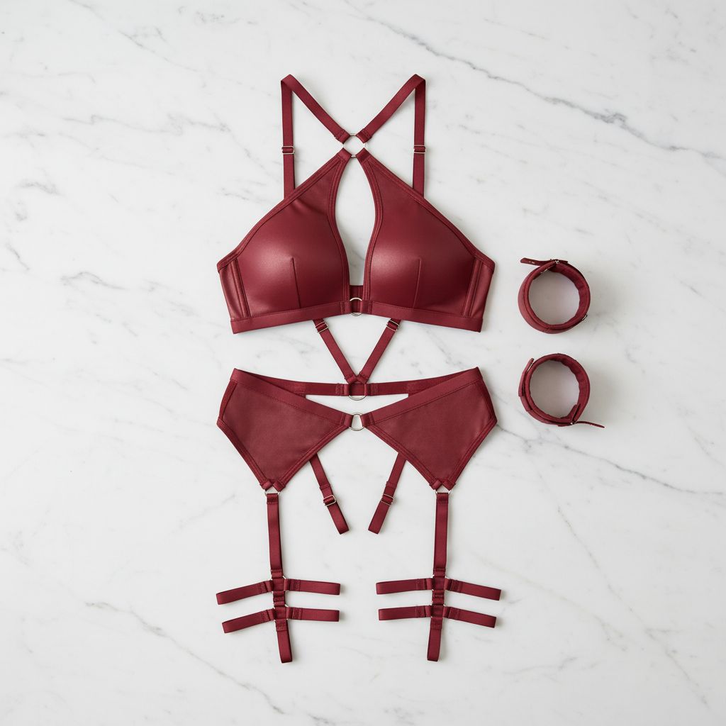 Flatlay conjunto Cottelli BONDAGE