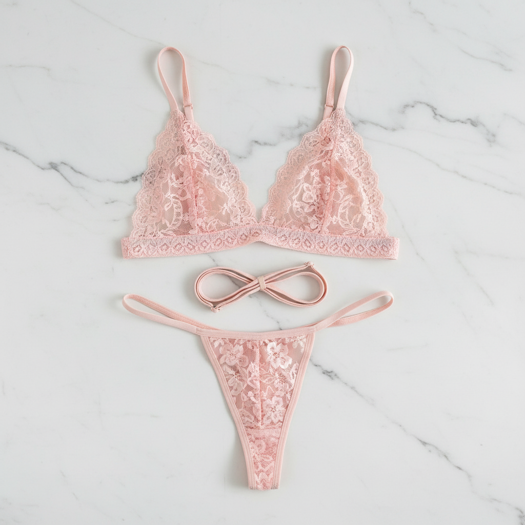 Flatlay conjunto Mapalé rosa