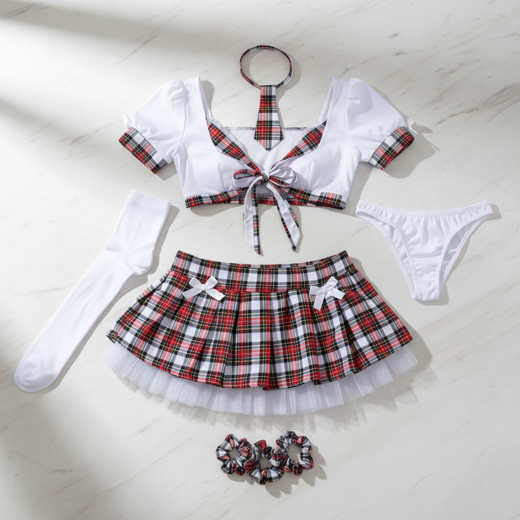 Flatlay disfraz colegiala