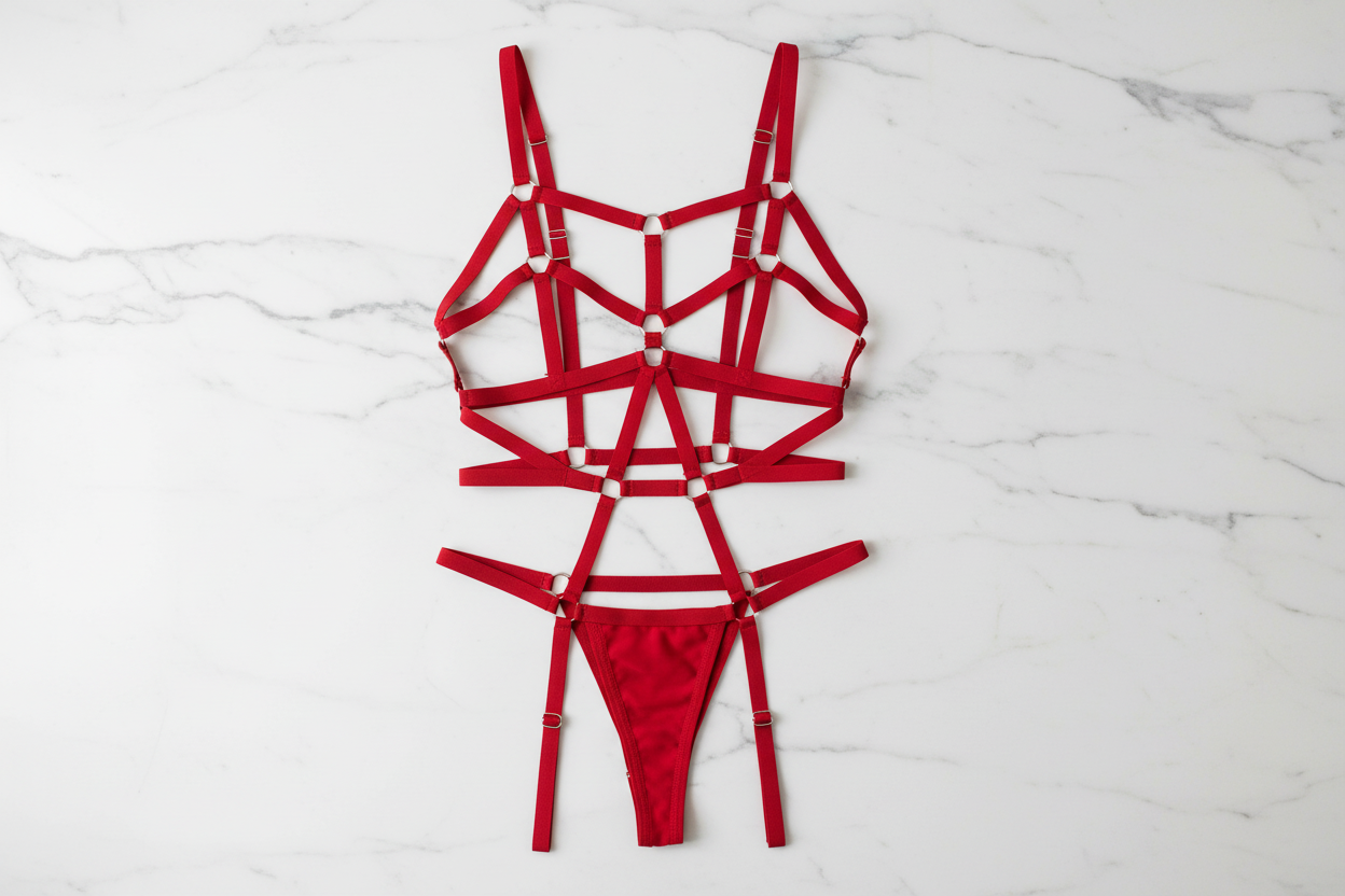 Flatlay Thiara rojo sin medias