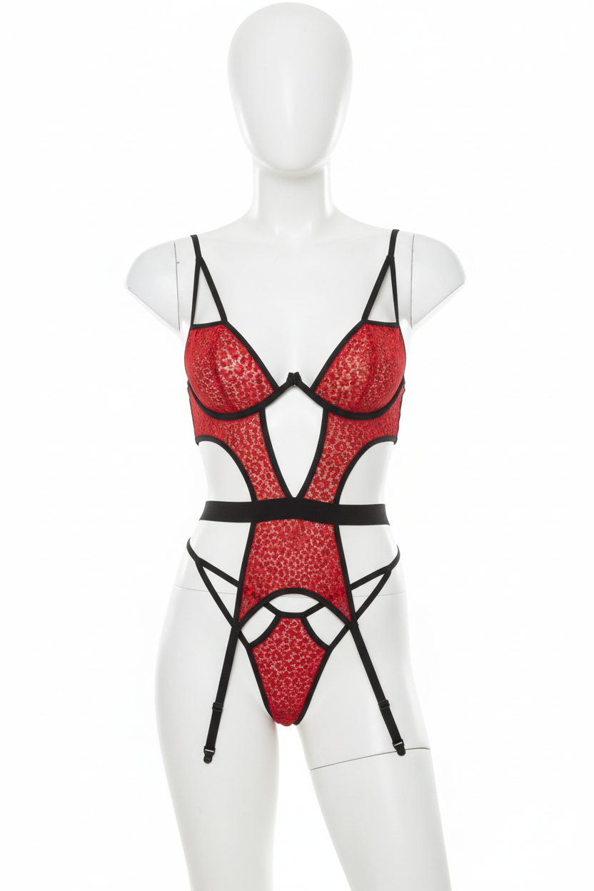 Maniquí frontal body rojo liguero