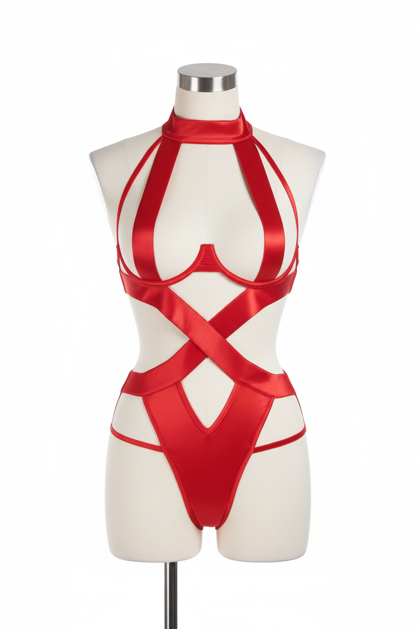 Maniquí frontal rojo