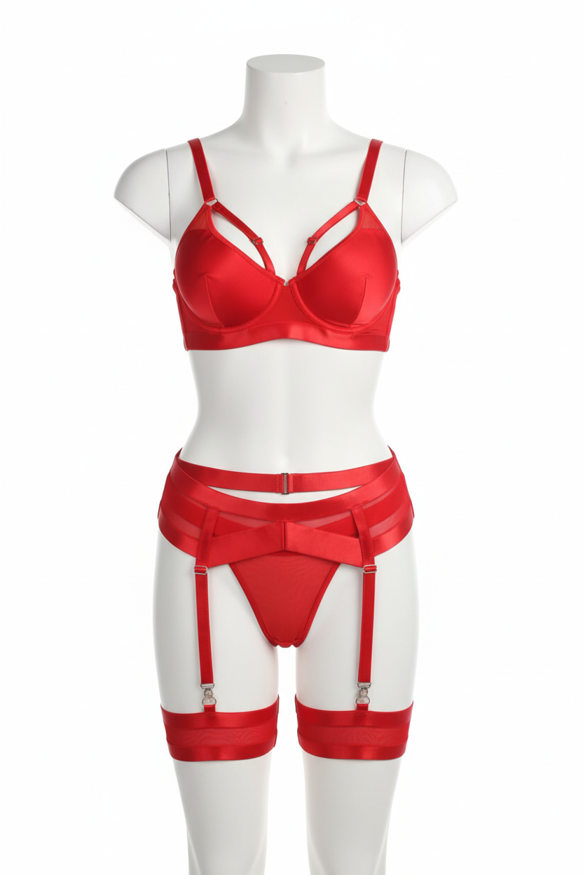 Maniquí frontal rojo