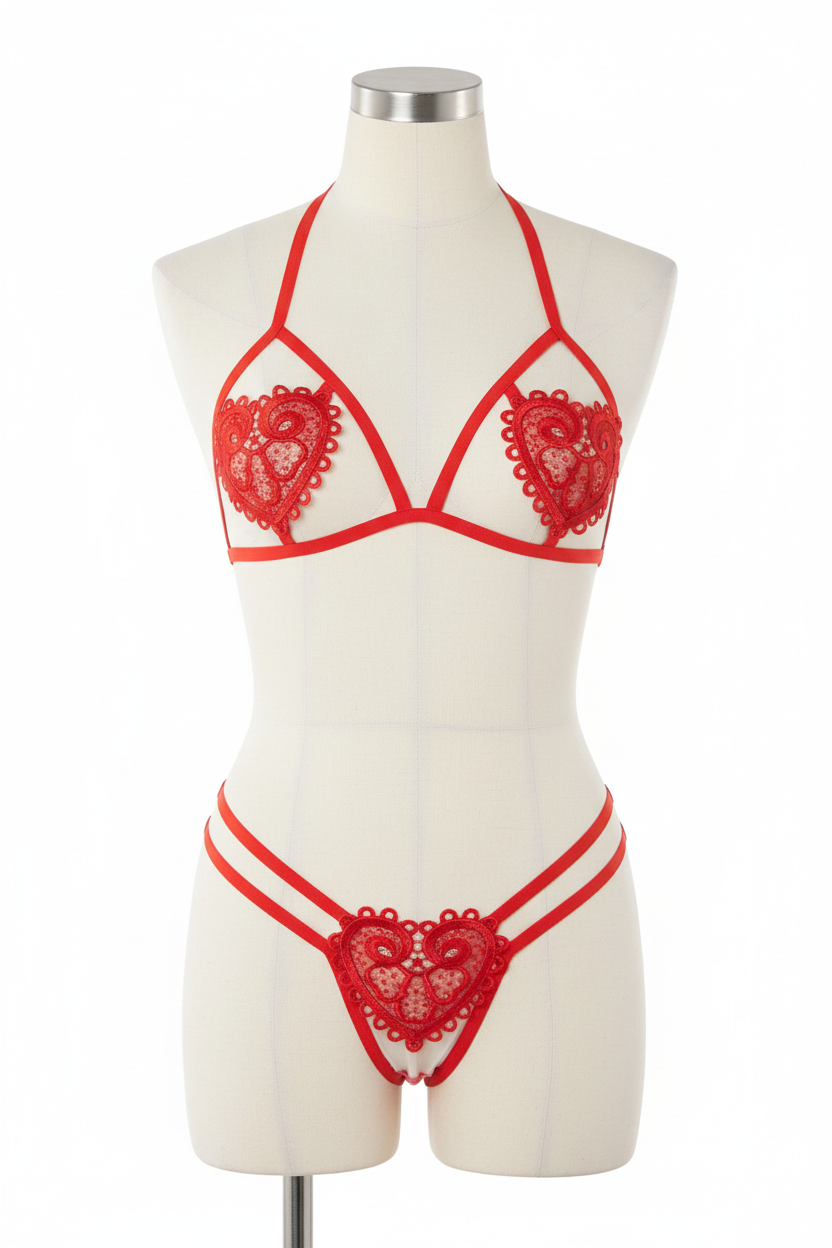 Maniquí frontal rojo