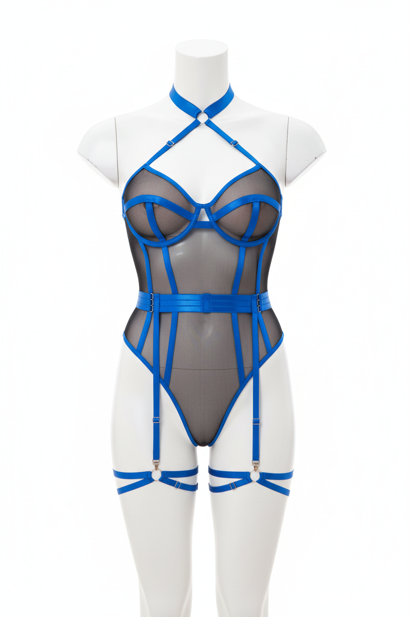 Maniquí frontal teddy azul