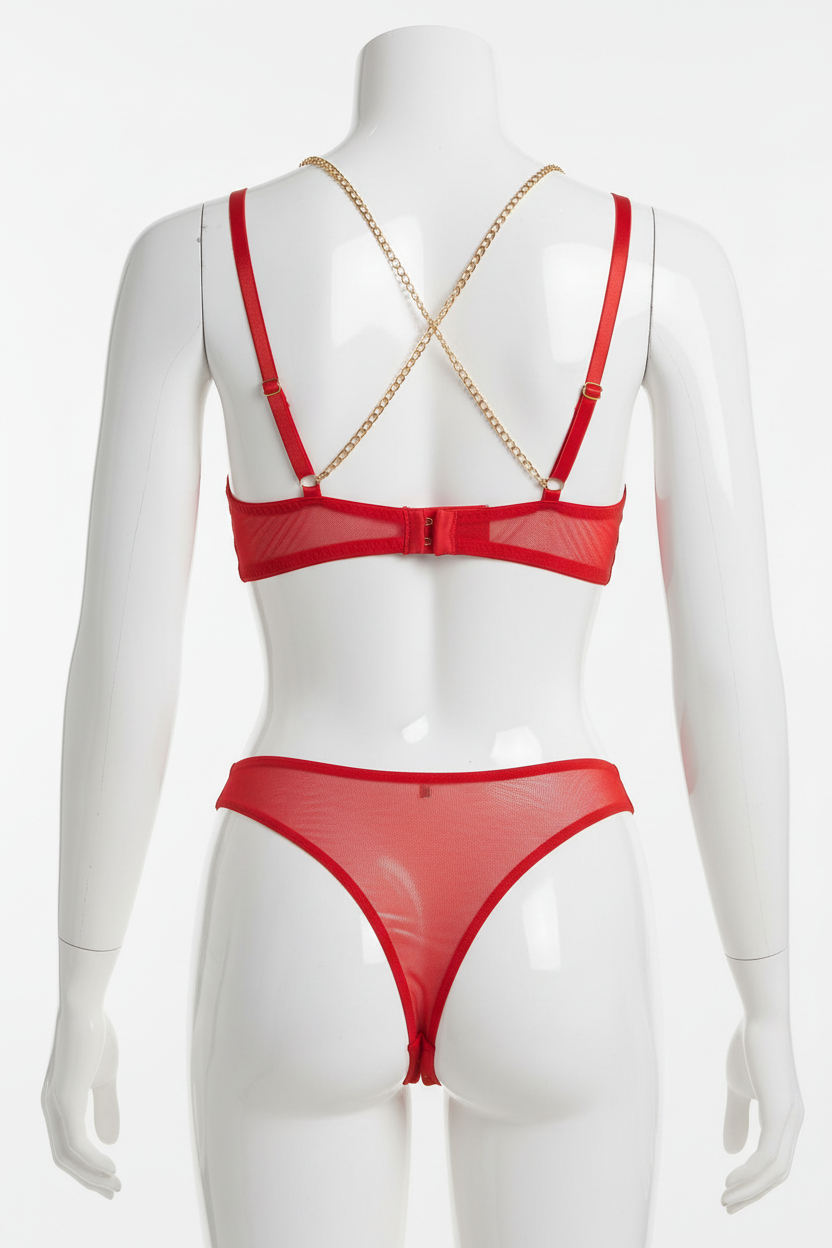 Maniquí trasera conjunto rojo